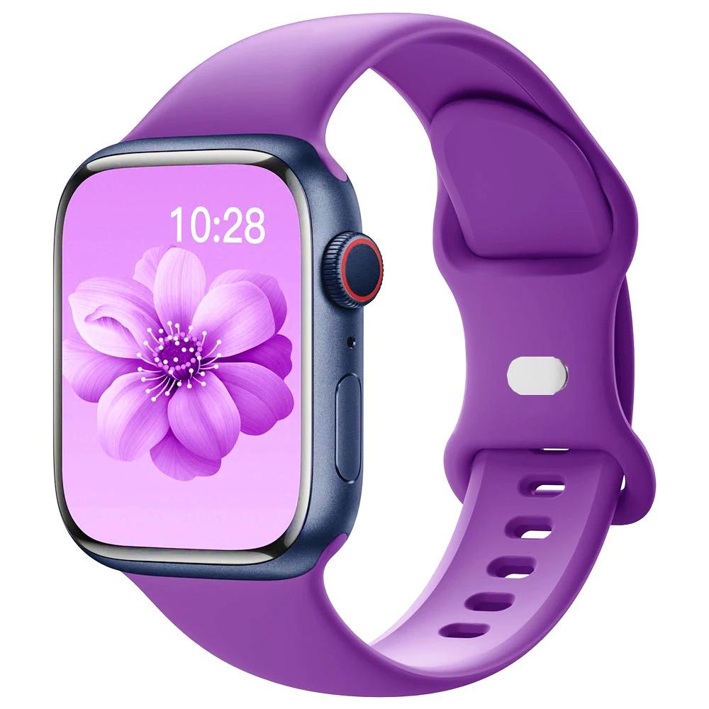 Silicone Strap For Apple Watch Band 45mm 44mm 40mm 41mm 49mm 38mm 42 Correa Bracelet iWatch series 6 ultra2 7 8 9 se 44 mm band