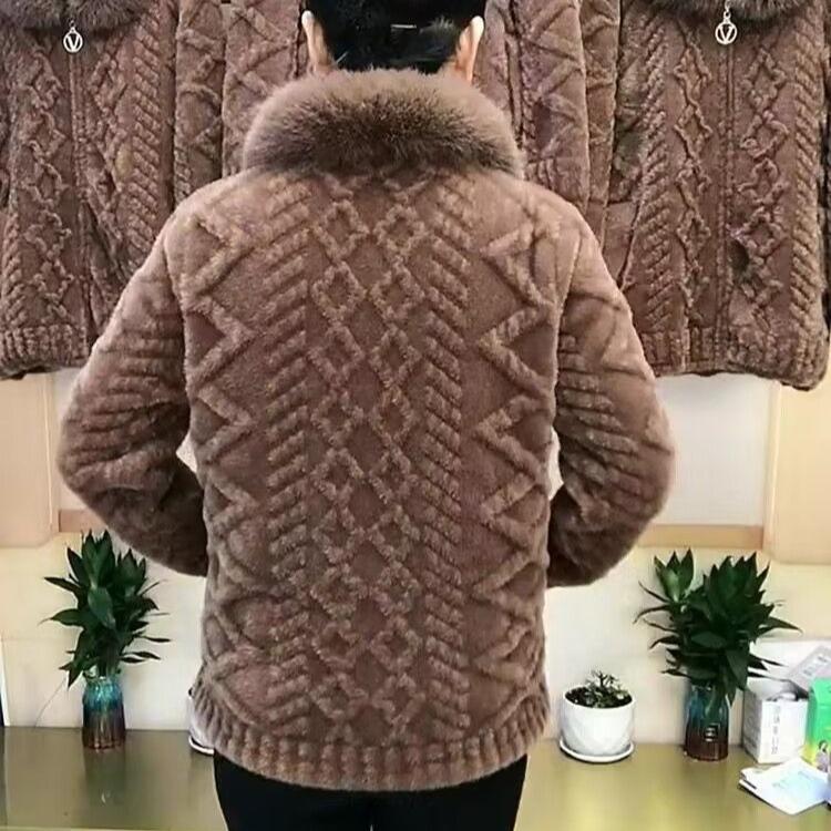 High-end Women Fur Coat Faux Mink Velvet Overcoat  New Female Thickened Fur Integrated Warm Coats Femme Short Top Winter