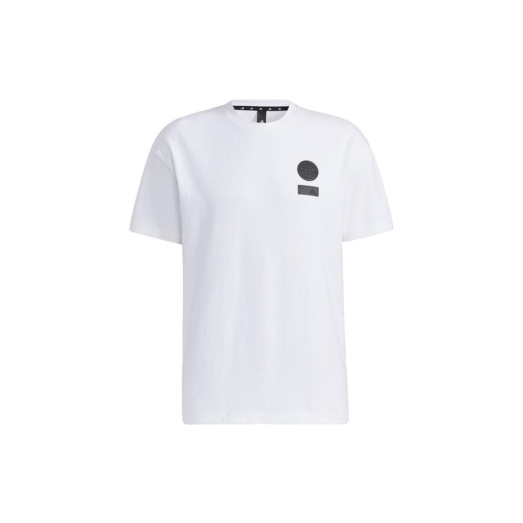 adidas T Shirts Men's White Crew Neck Moderate Straight Fit GP0855