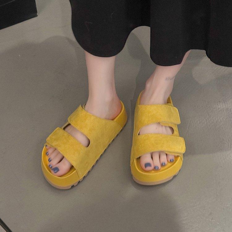 Height-increasing platform shoes women's new cool slippers women's summer wear soft-soled beach Boken sandals