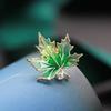 Autumn-Winter Zircon Maple Leaf Brooch for Women's Clothing - Elegant Pin Accessory