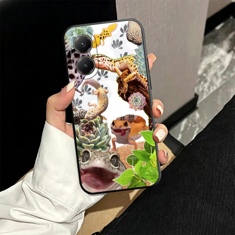 Lizards Geckos Cute Pet Soft Phone Case for Xiaomi Poco X5 X6 X7 X8 Pro Max X3 F7 F8 Ultra M8 M7 M6 M5 Redmi 15 15C 14C 13C 12C