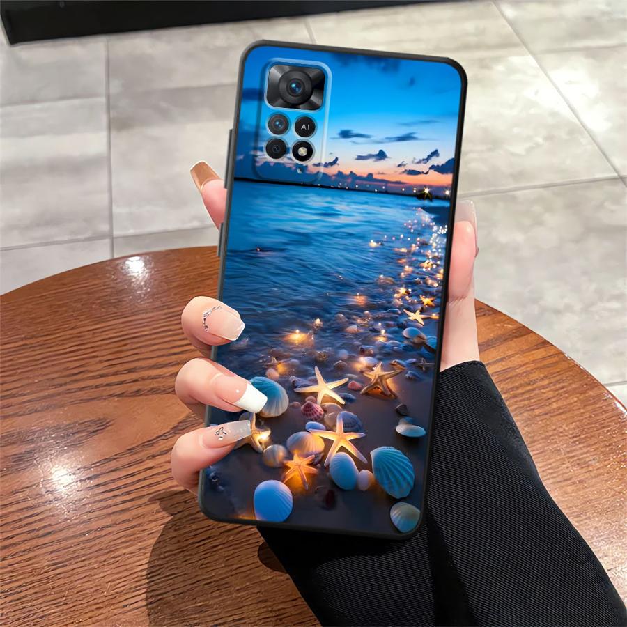 Ocean Scenery Pattern Funda Phone Cover Case for Xiaomi Redmi Note 11 10 9 12 Pro 10S 9S 14 7 8 11s 12s 13 Pro Plus