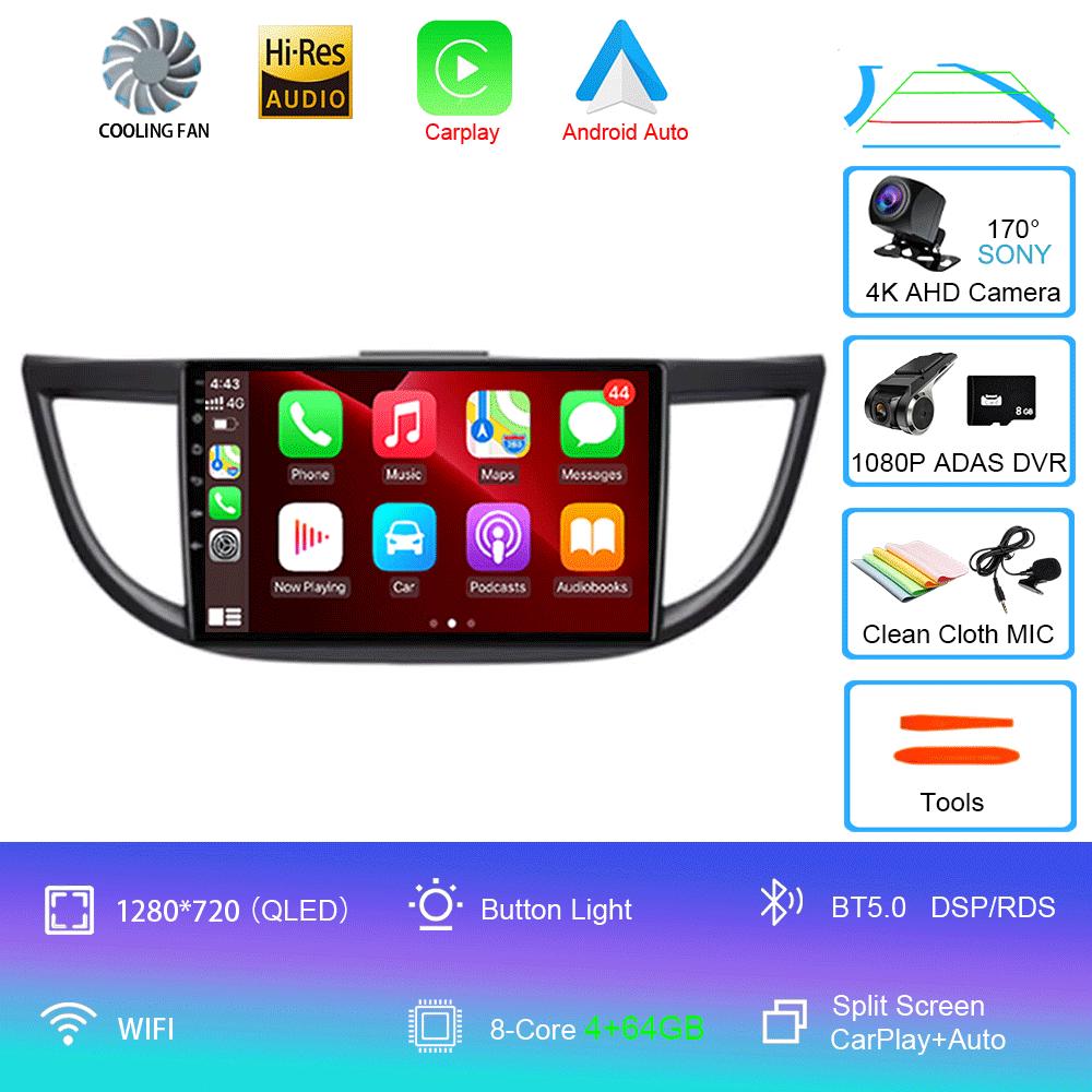 Car Radio Android 14 WIFI Navigation For Honda CRV CR-V 2011 2012 2013 2014 2015 2016 Multimedia Player Wireless Carplay Stereo