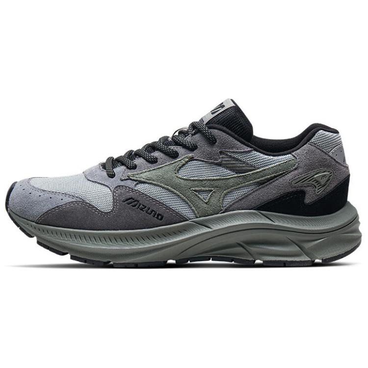 Mizuno Pi Retro Fashion Comfortable Durable Breathable Low-Top Lifestyle Casual Shoes Unisex Casual Shoes Light-Gray Dark-Green D1GH232305
