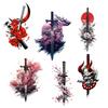 Samurai-Thema Katana-Design Autoaufkleber Cooles Cartoon-Bild Aufkleber Amüsantes Motorrad Auto Karosserie Abdeckung Kratzer JM05