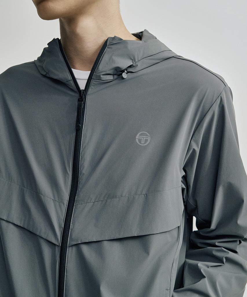 Sergio Tacchini M Ventilated Hooded Woven Jacket (D.Grey)