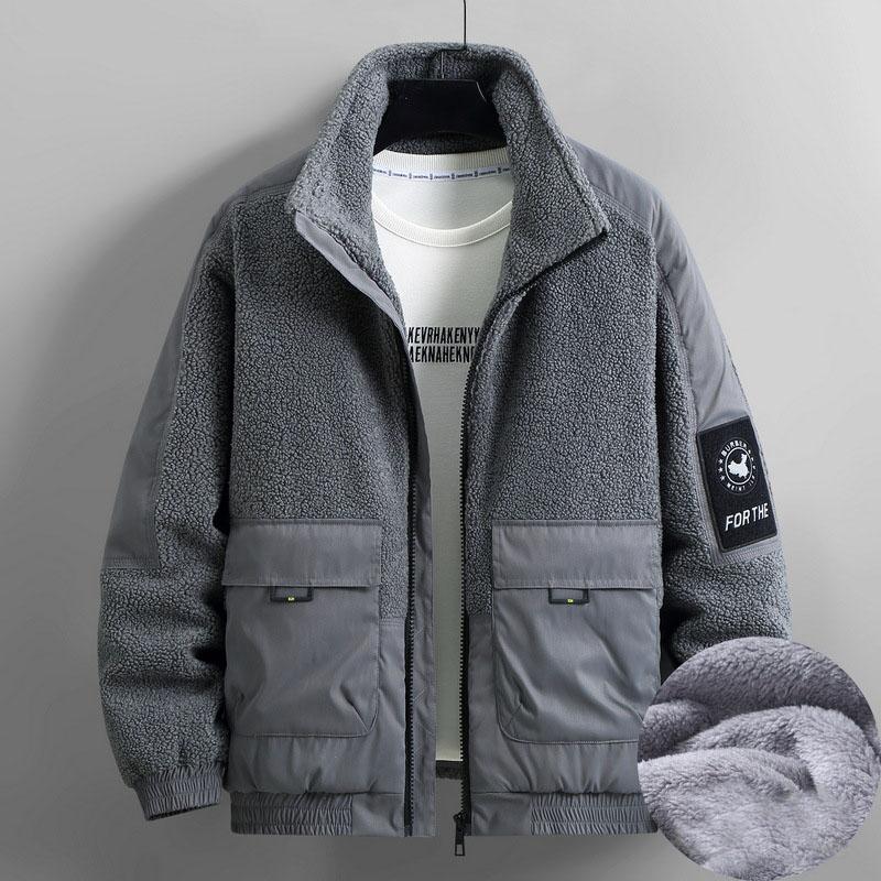 Polar Polar Ceket Erkek Kış Kalın Sıcak Polar Ceket Mont Büyük Beden Moda Günlük Polar Ceket