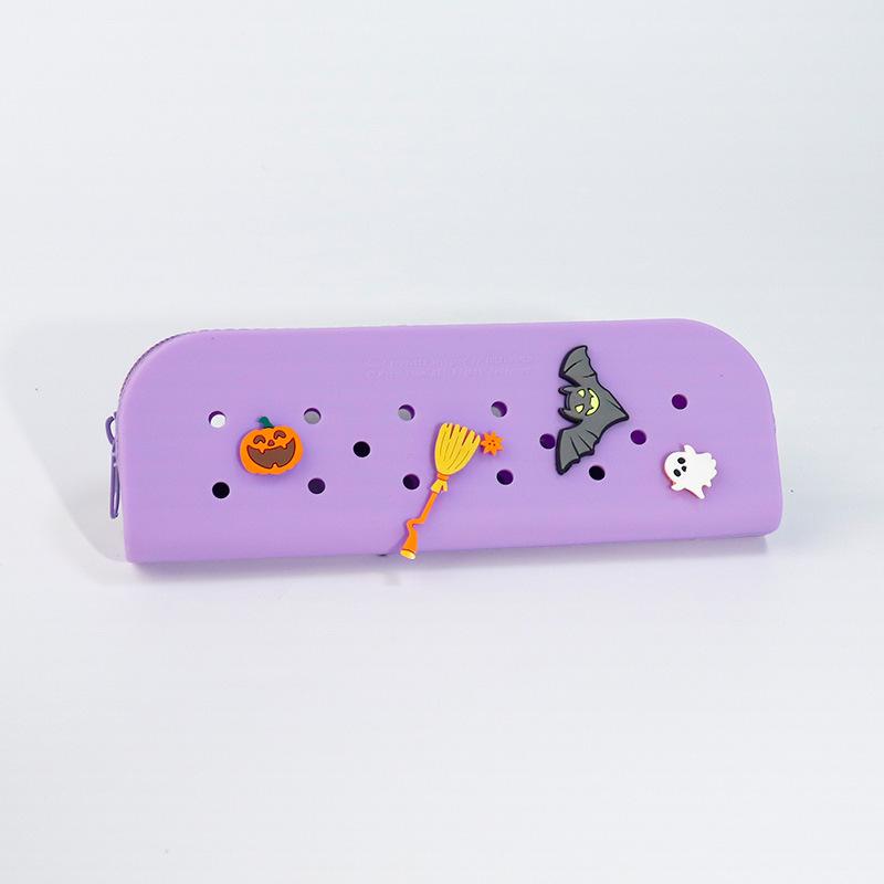 DIY silicone hole pencil bag, student creative cute pencil bag learning stationery storage bag stationery box