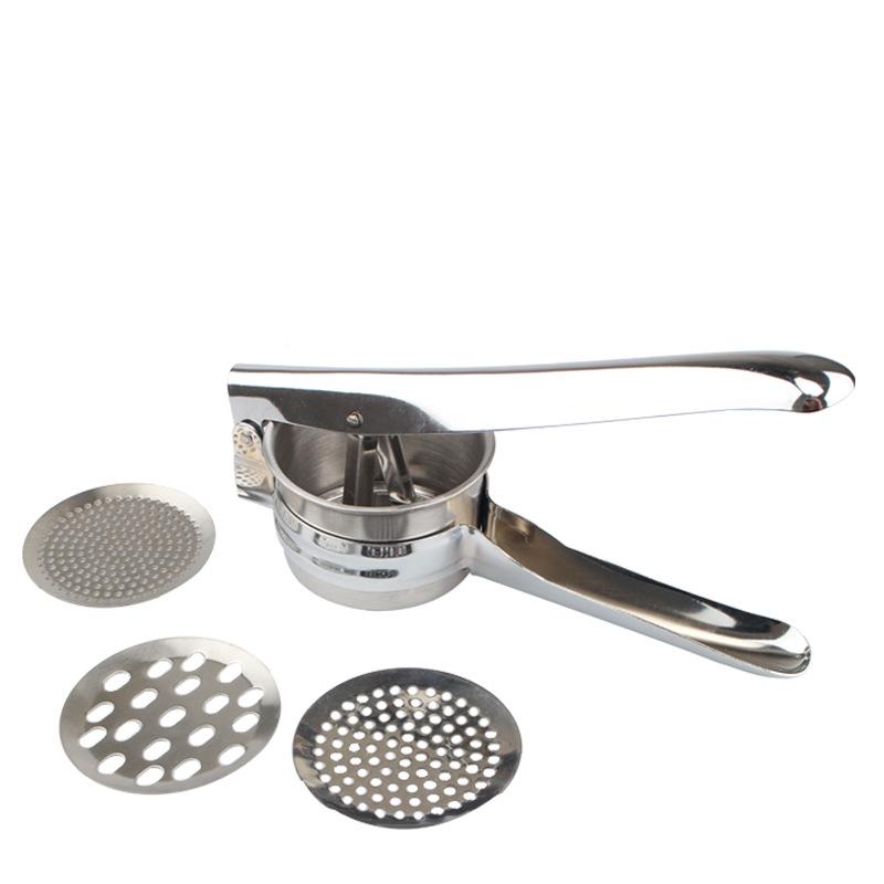 Garlic Puree Stainless Steel Manual Three-in-one Potato Puree Press Three-mesh Potato Puree Press Juice Press Garlic Press