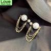 New Pearl Earrings For Women Double Sided Jewelry Personality Korean Earings Bijoux Birthday Gifts