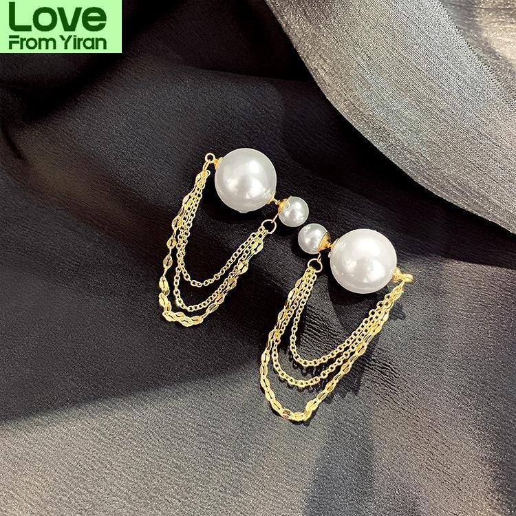 New Pearl Earrings For Women Double Sided Jewelry Personality Korean Earings Bijoux Birthday Gifts