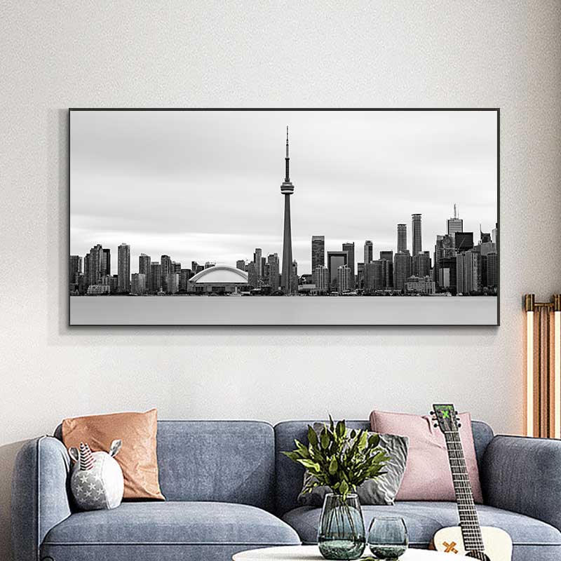 Toronto Skyline Landscape Wall Art Posters and Prints Alb-negru Toronto City View Canvas Painting Art Pictures Home Decor