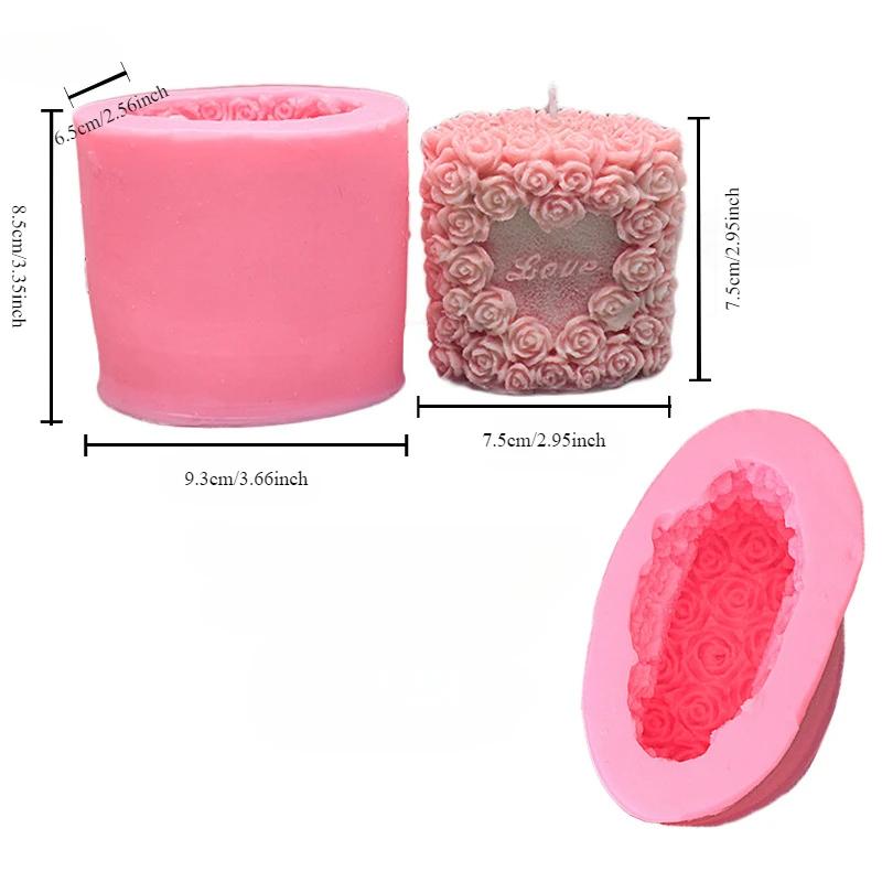 

Форма для свечи в виде столба в виде розы, ручная работа, украшение дома на День святого Валентина, 3D-свеча в виде цветка, форма для мыла в виде ароматерапевтической свечи