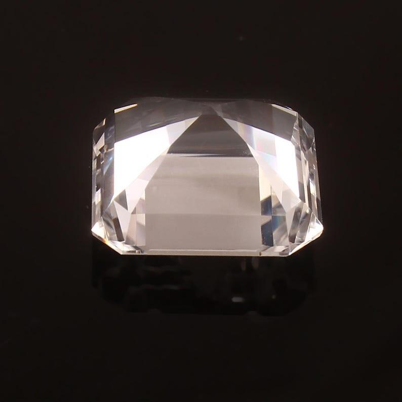 AAA Flawless 13x13 Heated Ceylon White Sapphire Asscher Cut Loose Gemstone