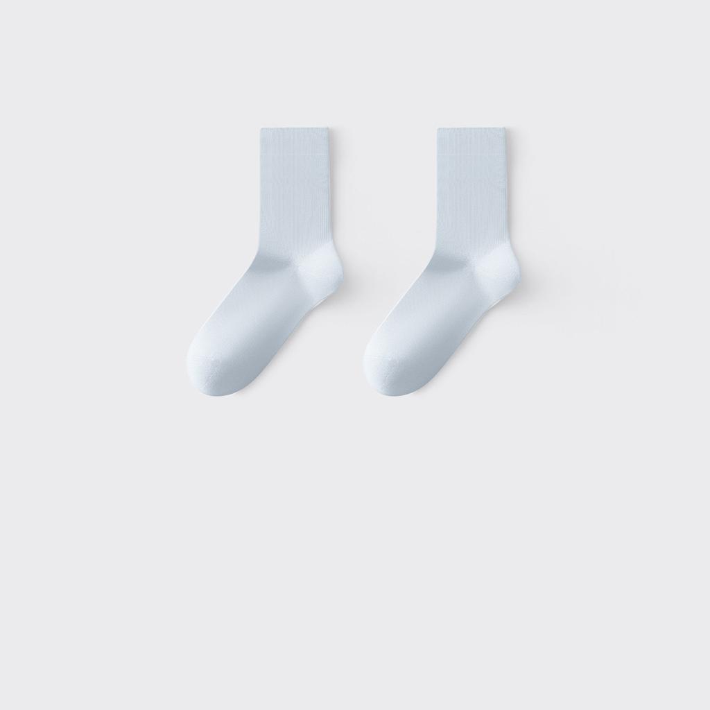 5/10 Pairs Women's Seamless Solid-Color Cotton Mid-Calf Socks