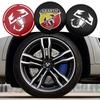 4pcs 56mm Wheel Center Hub Cap Emblem Badge Stickers Car Stying for  Abarth 124 500 Grande Punto Spider 500C 595C 695C Evo