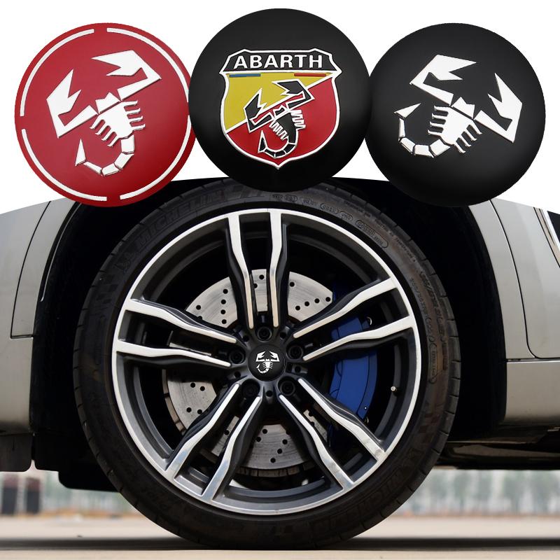 4pcs 56mm Wheel Center Hub Cap Emblem Badge Stickers Car Stying for Abarth 124 500 Grande Punto Spider 500C 595C 695C Evo
