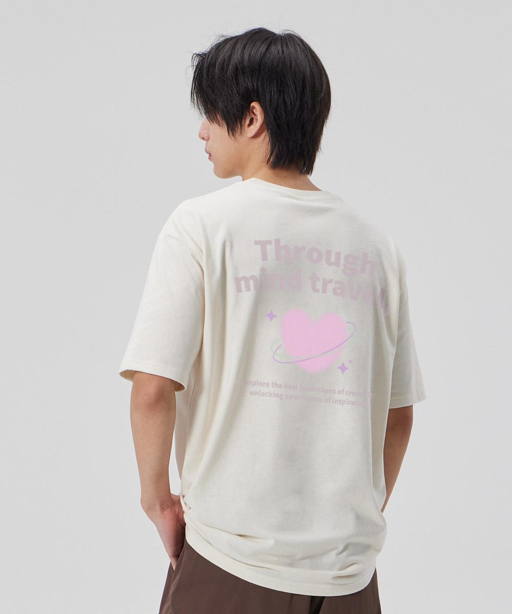 Astral Projection [Through Mind Travel] Cotton Loose Fit Short Sleeve T-Shirt_Buttermilk L