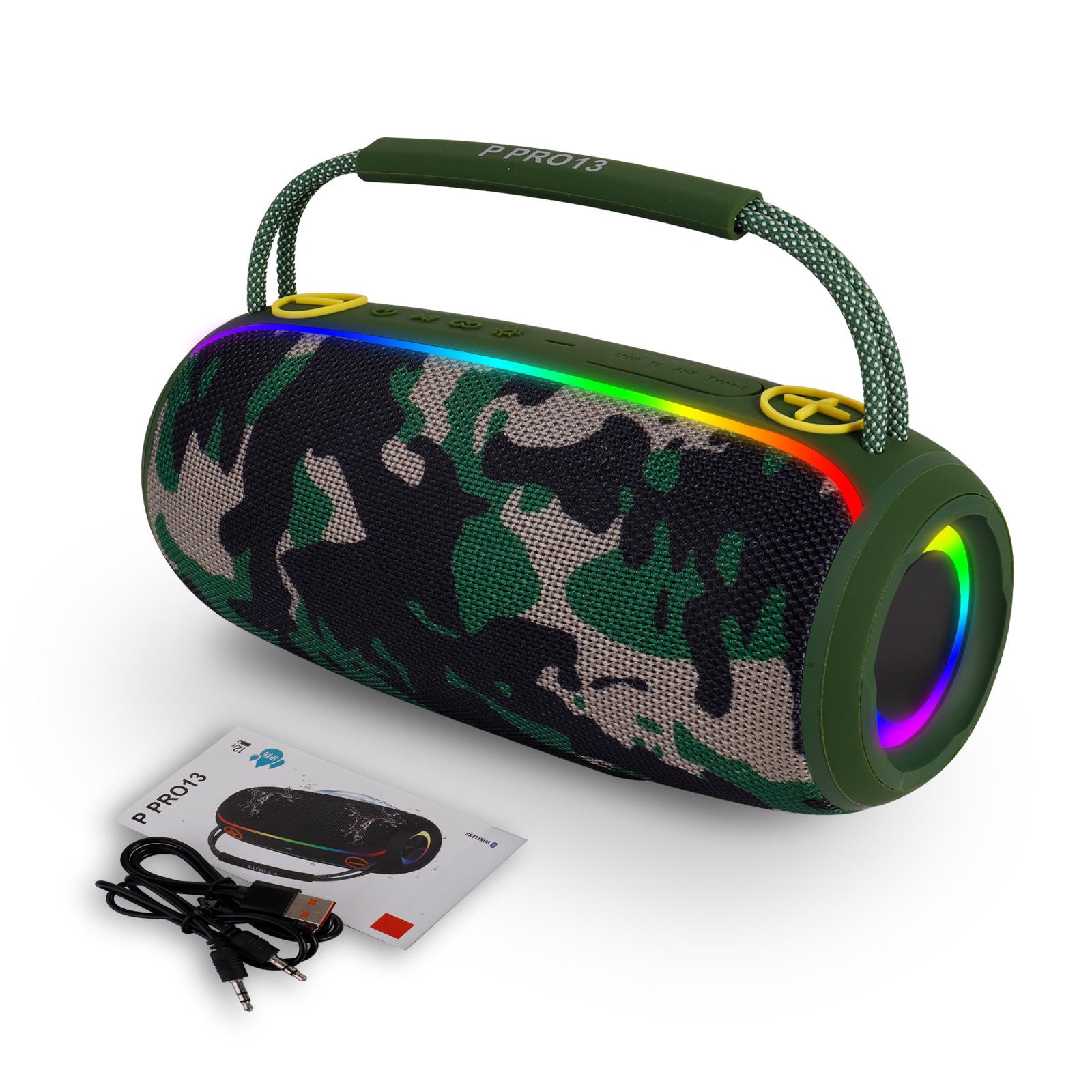

PRO13 Bluetooth-динамик Портативный RGB-светильник для улицы Настольный динамик высокой мощности армия зеленый