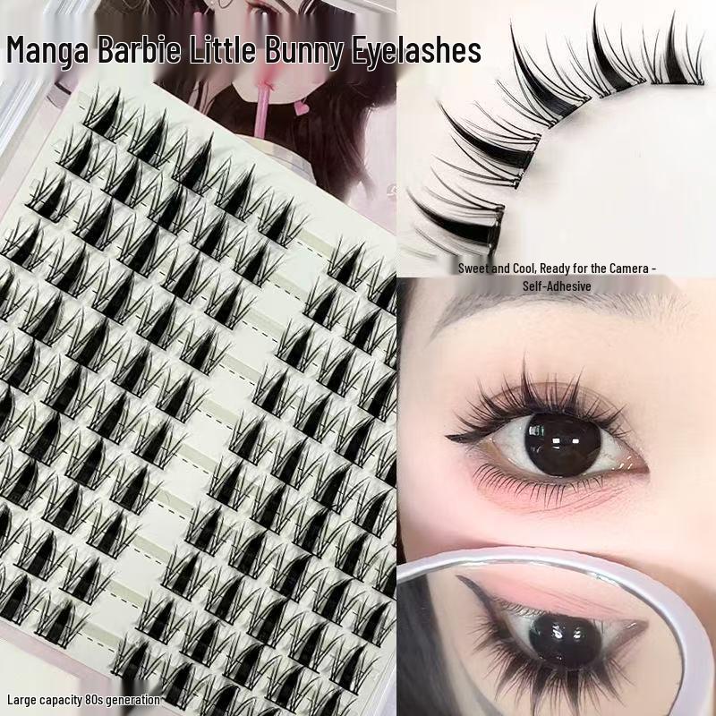 Barbie Rabbit Series Glue-Free Segmented Single Cluster False Eyelashes - Pure Desire Style for Beginners