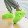 Men’s Sports Shoes White Skateboard Shoes Student Fashion Elevator Height Increase Green Running Sneakers Plus Size