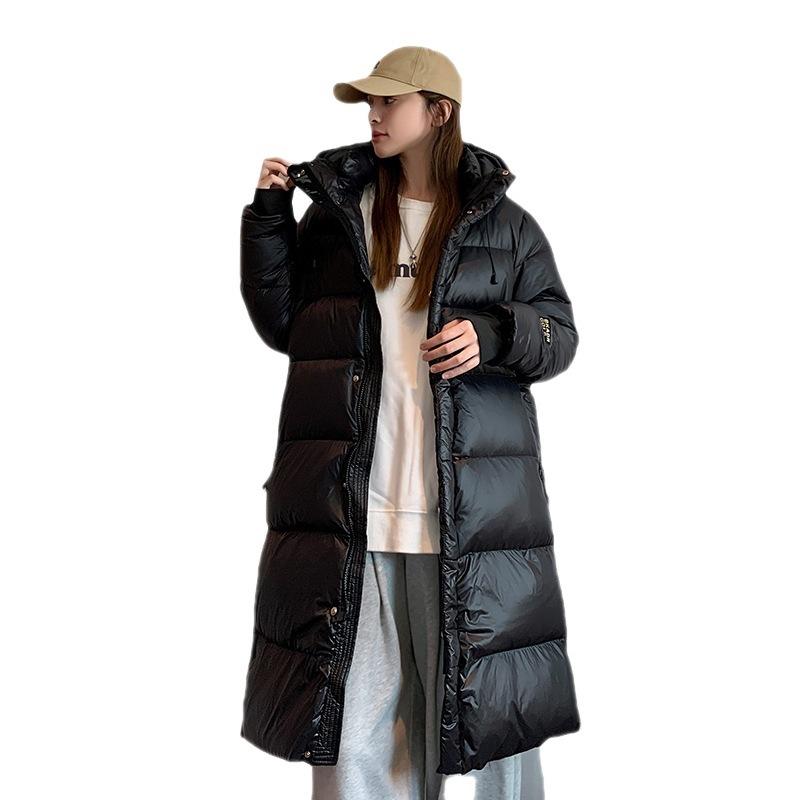 Winter New Cotton Clothes, The Same for Men and Women, Winter Large Size Extended Black and Gold Cotton Clothes, Couple Loose Hooded Jacket