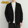 JEEP Men's Machine-Washable V-Neck Knit Cardigan