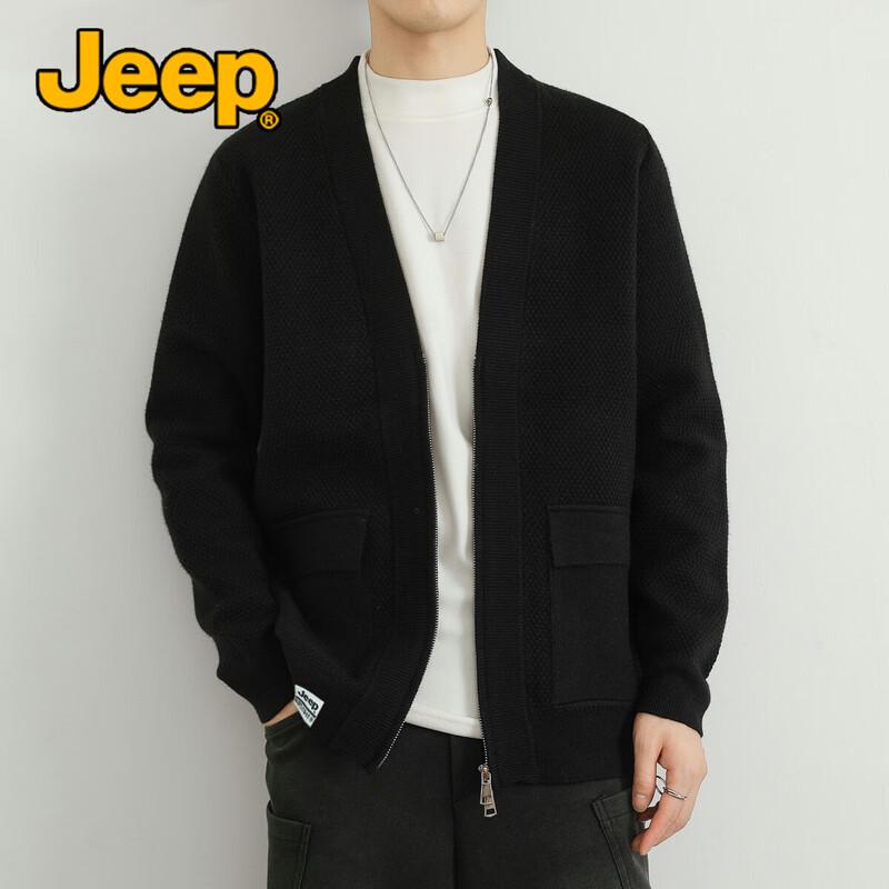 JEEP Men's Machine-Washable V-Neck Knit Cardigan