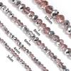 1 Strand 3/4/6/8/10mm Faceted Crystal Beads Pink Rhodium Rondelle Glass Loose Beads For Jewelry Making DIY Bracelets Necklace