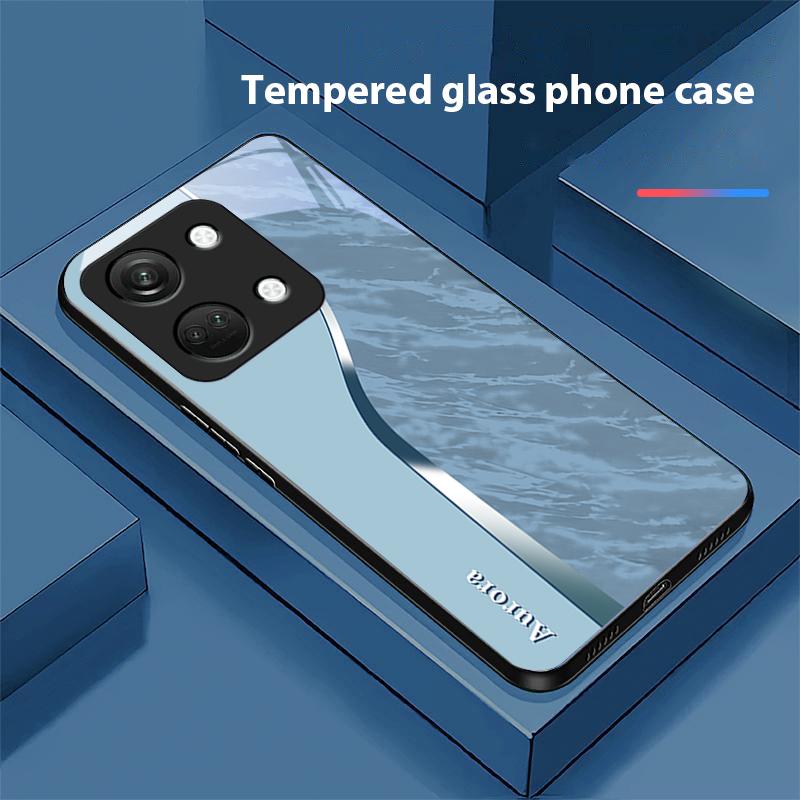 Water Pattern For OnePlus Nord 3 5 6T 7 Pro 8 12 10T Reno8 Lite 5G 10R Nord N30 Hard Shell Tempered Glass Phone Case Black