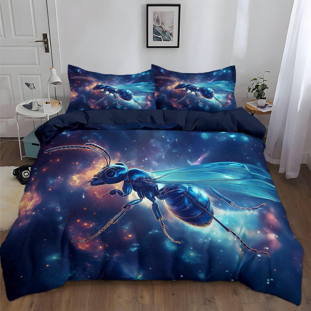 Ants Duvet Cover Set for Kids Boys Girls Teens Queen King Lightweight Bedspread Cover Bedroom Decor Insects Bedding Set No Quilt
