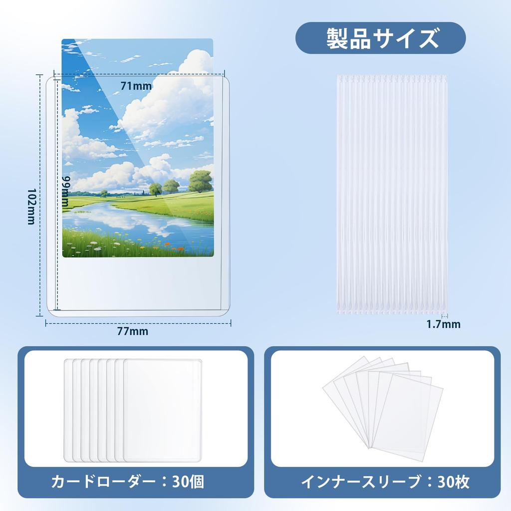 30 Card Loader Cards with Top Card Case Hard Card Case Regular Size Card Holder Trading Card Holder Coin Case Scratch Prevention Collection Protection