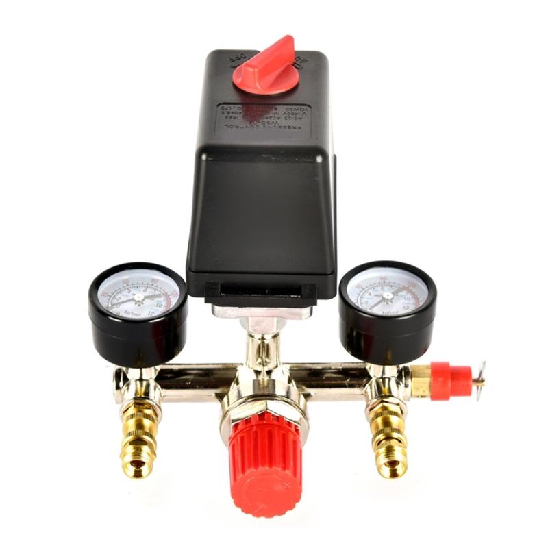 High Cycle 100000 Electrical Life Pressure Control Valves with G1/4 Thread Designs Double Pressure Gauge Valves Assembly