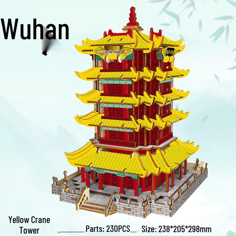 Wuhan Yangtze Bridge DIY Wooden 3D Puzzle Model