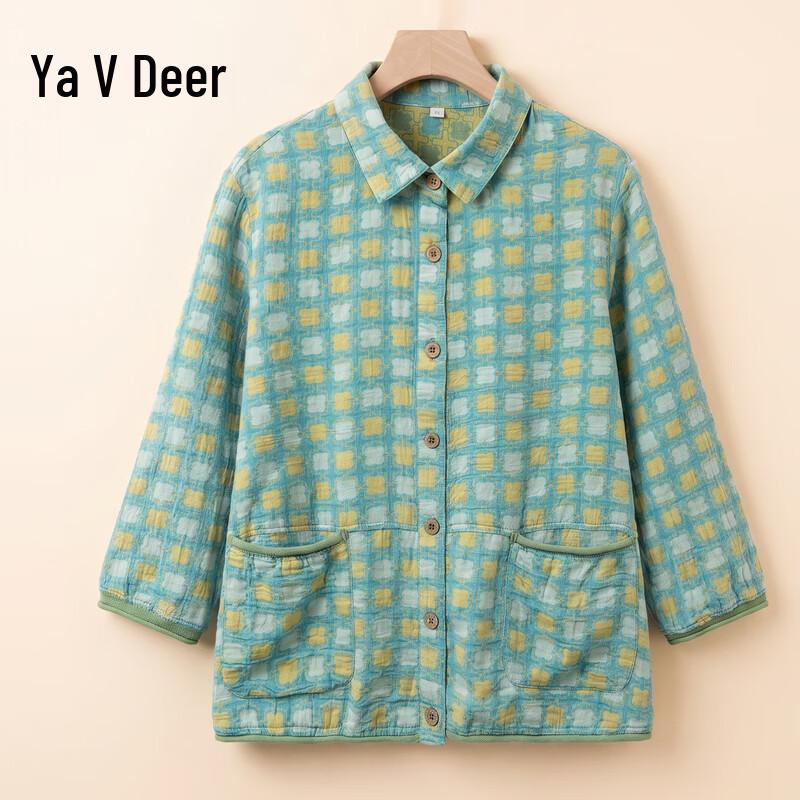 Yalu Women s Plaid Spring Autumn Blouse 5XL