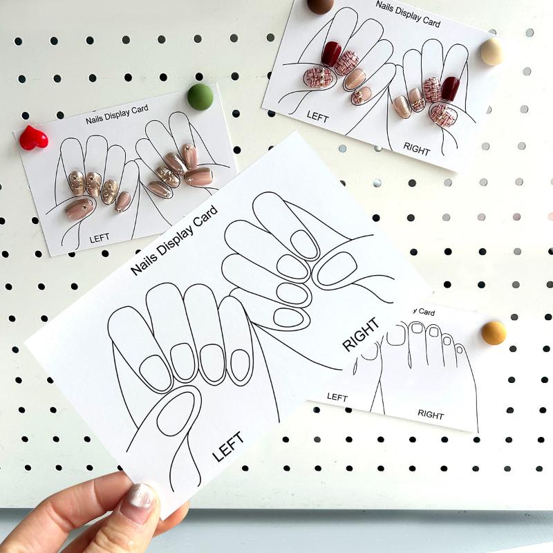 10 Sheets/Lot Nails Display Card Hand Feet False Nail Tips Packing Card Nail Art Storing Cardboard Manicure Showing Cards