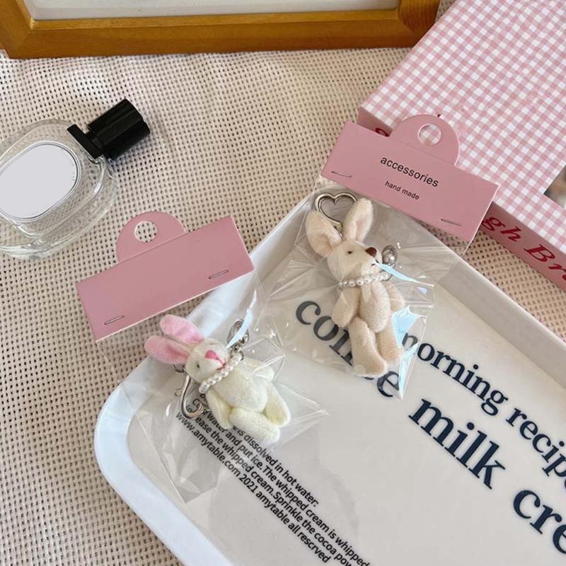 Cute Cartoon Rabbit/Bear Keychain Women's Bag Wallet Purse Pendant Charm Fun and Unique Accessory for Phone Bags Keys