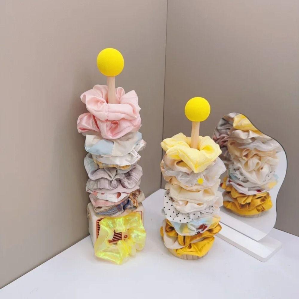 2Pcs Multi-purpose Hair Rope Holder Wooden Hair Scrunchies Hairpin Organizer  Bangle