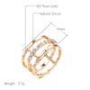 Einfacher Rosegoldfarbener Geometrischer Breiter Großer Ring Für Frauen Natürlicher Zirkon Glänzendes Metall Moderner Party-Trend Täglicher Schmuck