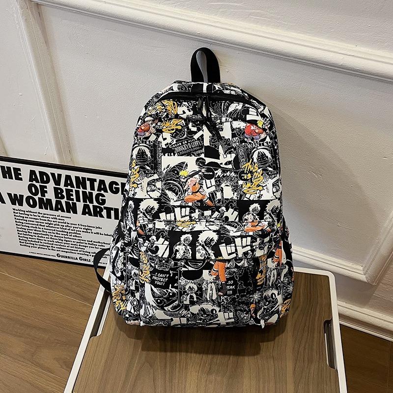 Student Personalized Graffiti Simple Campus Backpack New I Schoolbag Large Capacity Casual Backpack