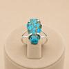 Blue Copper Turquoise Coffin Ring In 925 Sterling Silver, Handmade Gothic Statement Ring, Boho Gemstone Jewelry for Women