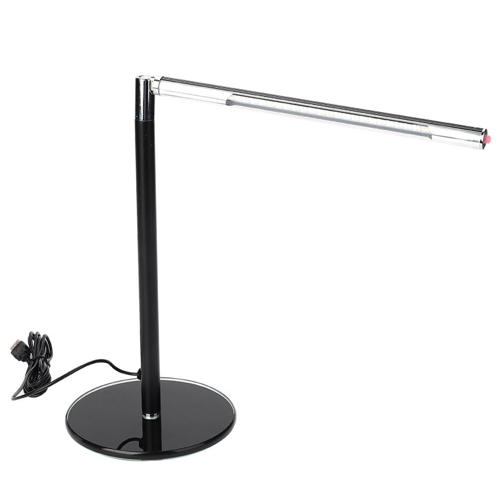 DC5V 4.5W USB Charging LED Table Lamp Folding Desk Light for Bedroom Reading Studying Black