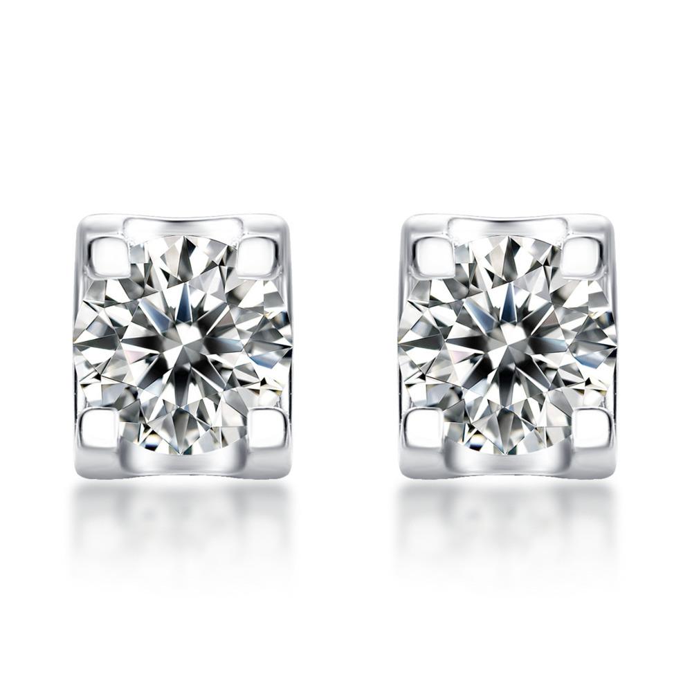 6.5mm Four Prong Moissanite Stud Earrings S925 Sterling Silver D VVS1 Fine Jewelry For Men Women