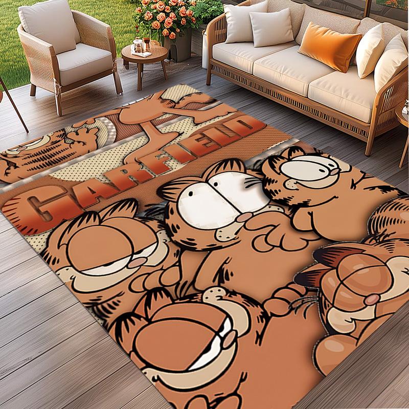 Garfield Print Rug, Washable Floor Carpet, For Entryway Dorm Laundry Room Office Study, Home Decor Birthday Christmas Gift