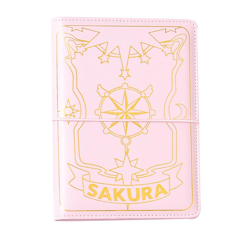 Cute Pink Sakura Anime Loose-Leaf Diary Notebook Colorful Pages Spiral 6 Holes Binder Notebook Journals Planner Stationery Set Quality