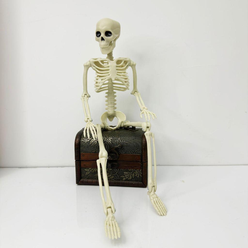 Movable Joint Halloween Skeleton Decoration: Plastic Skull Pendant & Props