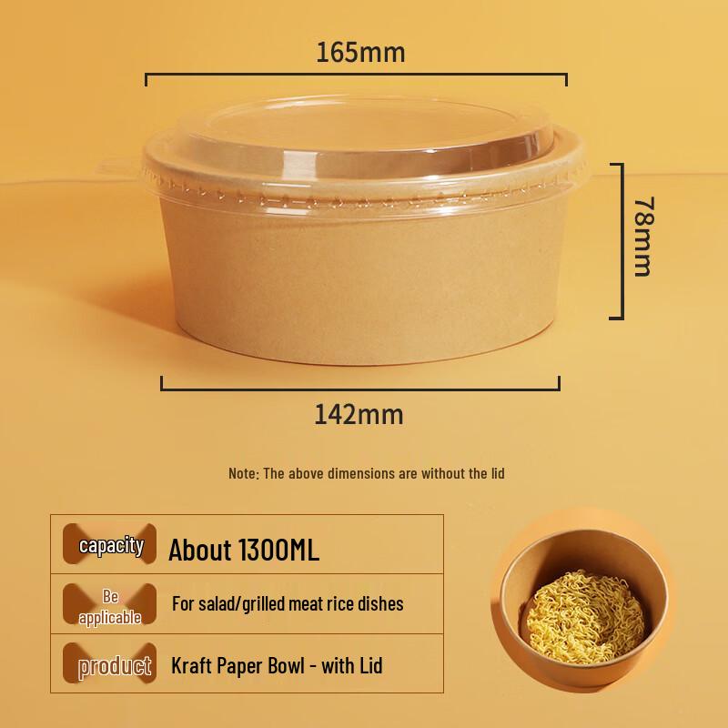 

Disposable Round Wheat Straw Takeout Bowl with Lid