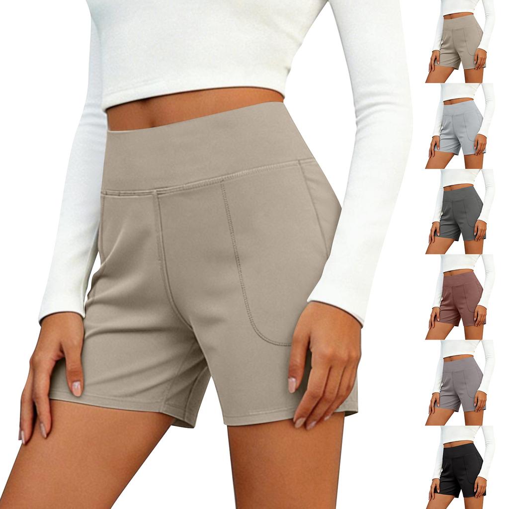 Women's Running Shorts Workout Sport Layer Shorts With Pockets