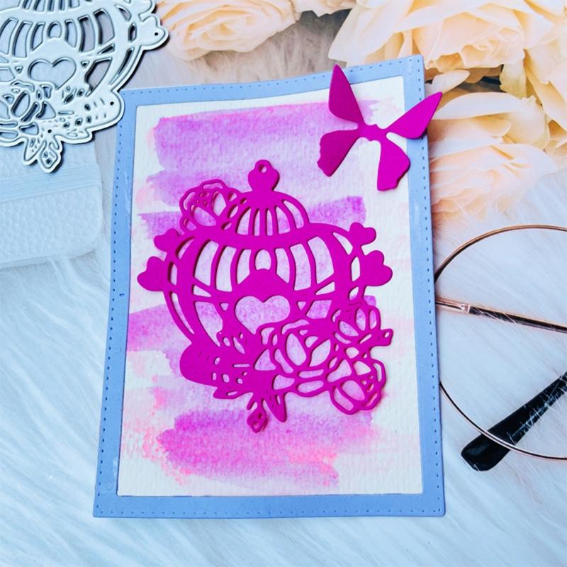 Bird Cage Cutting Dies Bird Cage Die Cut Templates Carbon Steel Cutting Dies for Scrapbooking Card Making Album